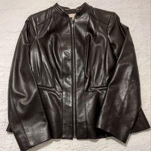TALBOTS 8 Petite Black Leather Jacket